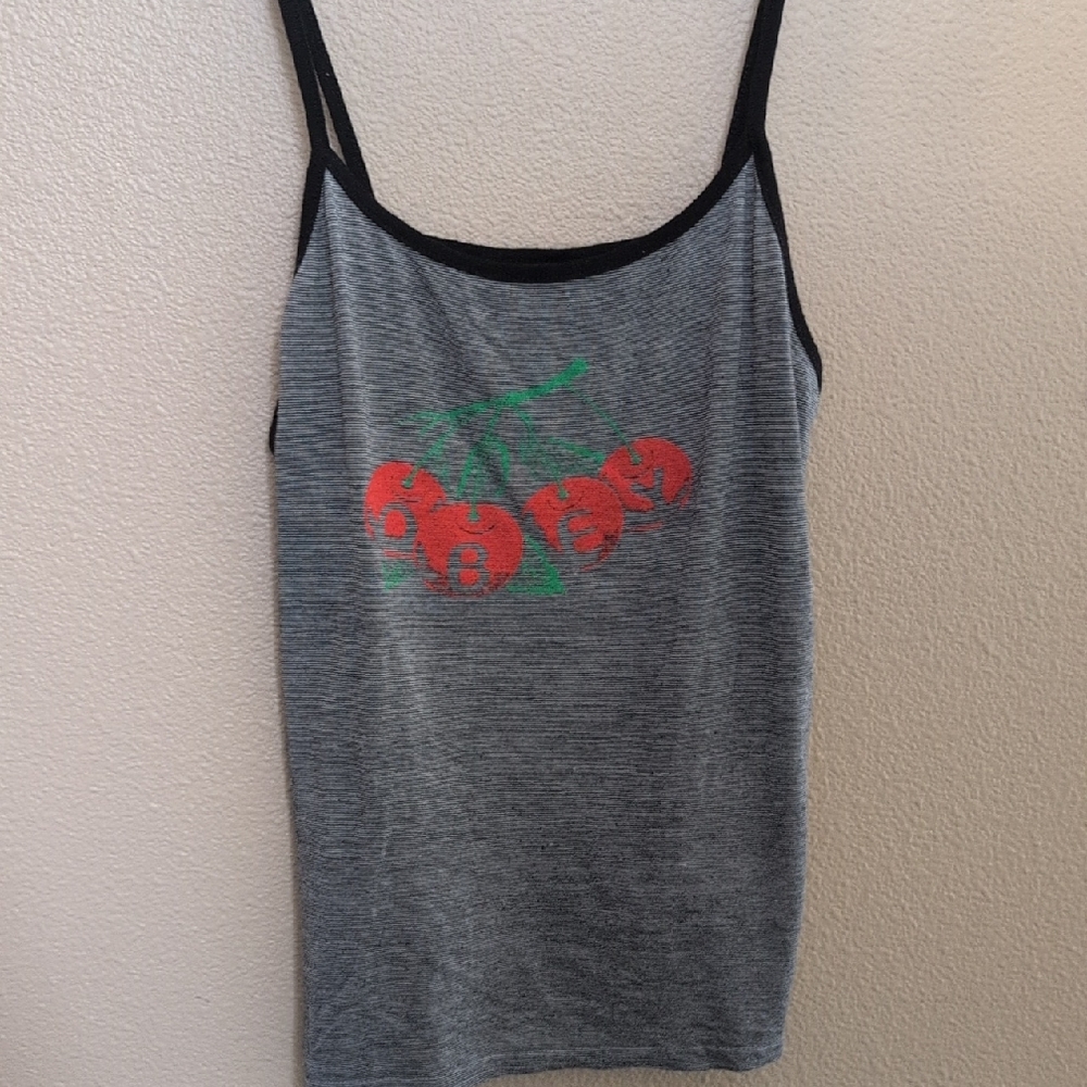 Obey Gray Camisole with Cherry Design
